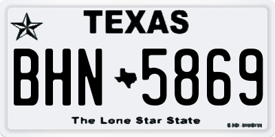TX license plate BHN5869