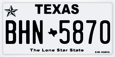 TX license plate BHN5870