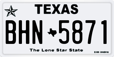 TX license plate BHN5871