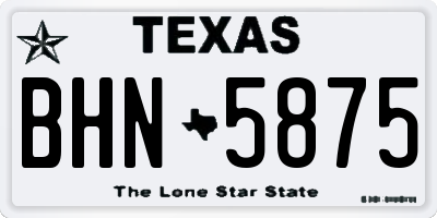TX license plate BHN5875