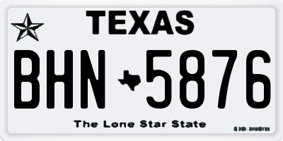 TX license plate BHN5876