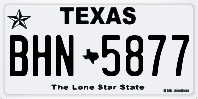 TX license plate BHN5877