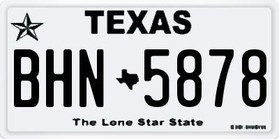 TX license plate BHN5878