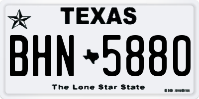 TX license plate BHN5880