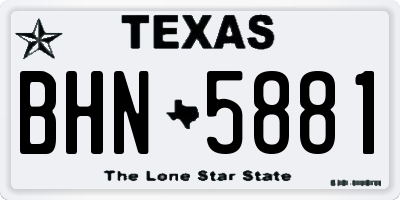 TX license plate BHN5881