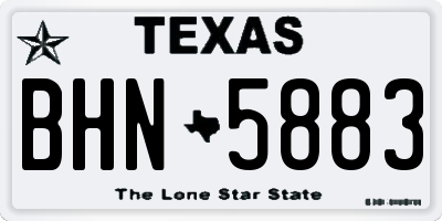 TX license plate BHN5883