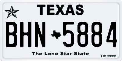 TX license plate BHN5884