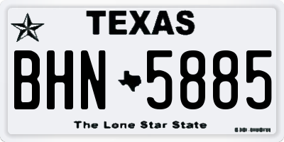 TX license plate BHN5885