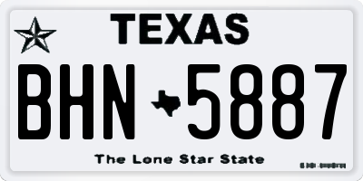 TX license plate BHN5887
