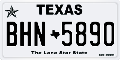 TX license plate BHN5890
