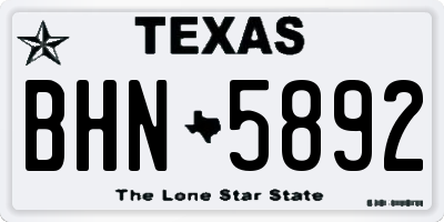 TX license plate BHN5892