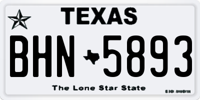 TX license plate BHN5893