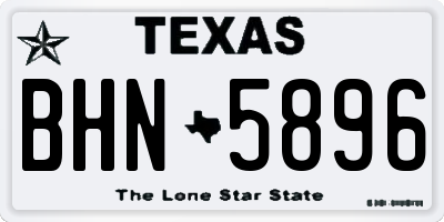 TX license plate BHN5896