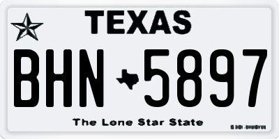 TX license plate BHN5897