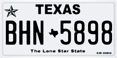 TX license plate BHN5898