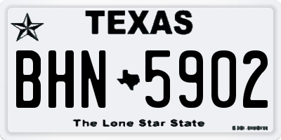 TX license plate BHN5902