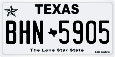 TX license plate BHN5905