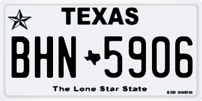 TX license plate BHN5906