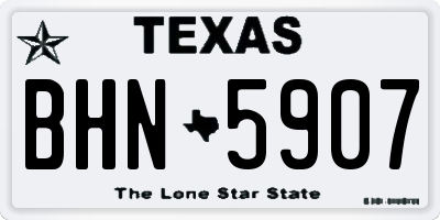 TX license plate BHN5907