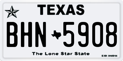 TX license plate BHN5908
