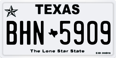 TX license plate BHN5909