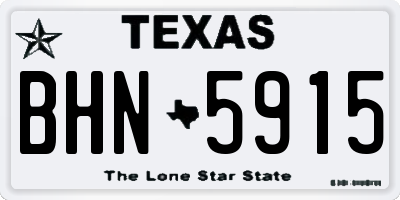 TX license plate BHN5915