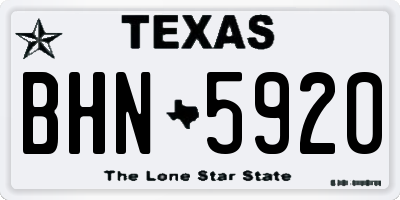 TX license plate BHN5920