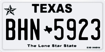 TX license plate BHN5923