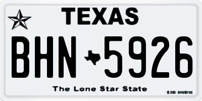 TX license plate BHN5926