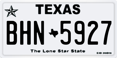 TX license plate BHN5927