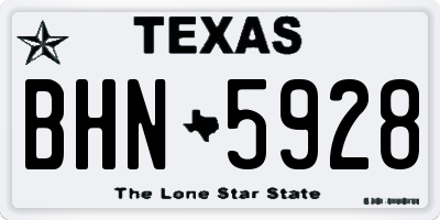 TX license plate BHN5928