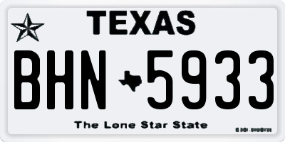 TX license plate BHN5933