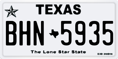 TX license plate BHN5935