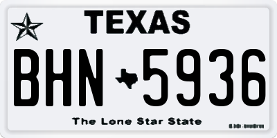 TX license plate BHN5936