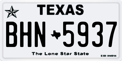 TX license plate BHN5937