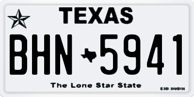 TX license plate BHN5941