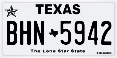TX license plate BHN5942