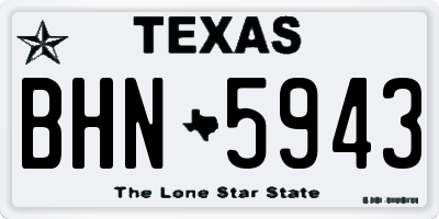TX license plate BHN5943