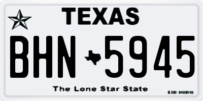 TX license plate BHN5945