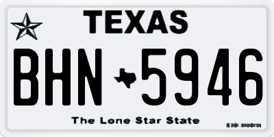 TX license plate BHN5946
