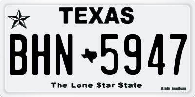 TX license plate BHN5947