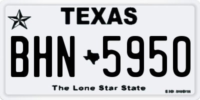 TX license plate BHN5950