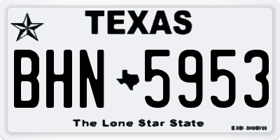 TX license plate BHN5953