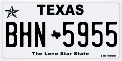 TX license plate BHN5955