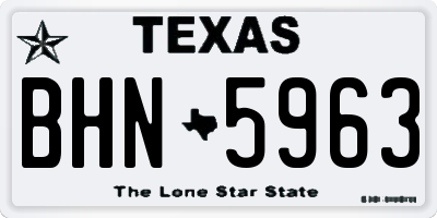 TX license plate BHN5963