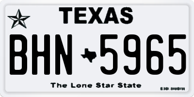 TX license plate BHN5965