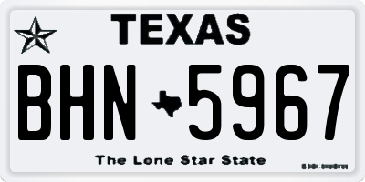 TX license plate BHN5967