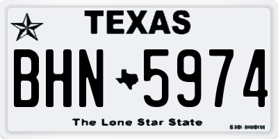 TX license plate BHN5974