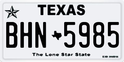 TX license plate BHN5985