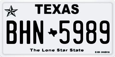 TX license plate BHN5989